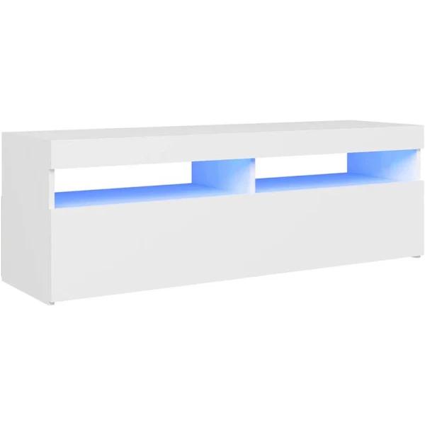 vidaXL - TV Cabinet with LED Lights - White - 120x35x40 cm