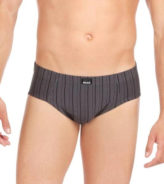 Bendon Man Cotton Stretch Mens Brief Char Black L