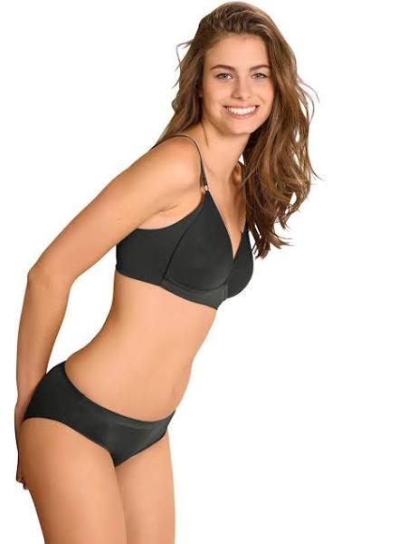 Naturana Side Smoothing Soft Cup Wireless Padded Bra - Black - 18B