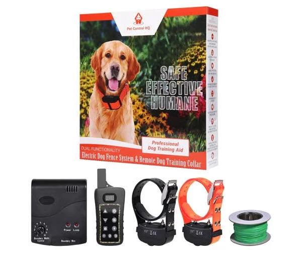 Combo Electric Dog Fence & 2 Remote Training Collar