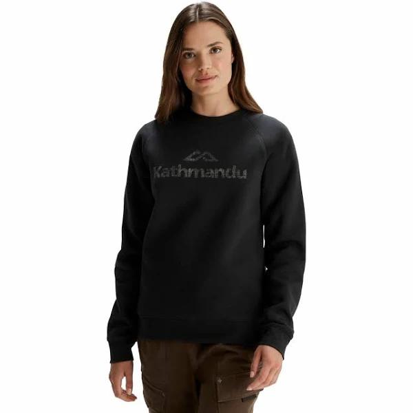 Kathmandu Logo Women's Crew Sweater - Black - S