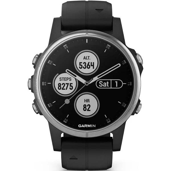 Garmin Fenix 5s Plus - Silver with Black Band