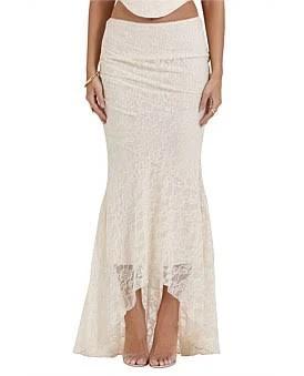 House of CB Therese Lace Maxi Skirt in Vintage Cream L