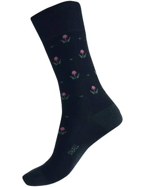 Humphrey Law Merino Wool Blend Tulips Sock Black 856