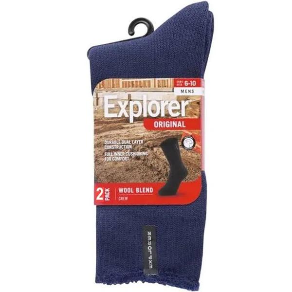 2 Pack Explorer Original Wool Socks - Navy