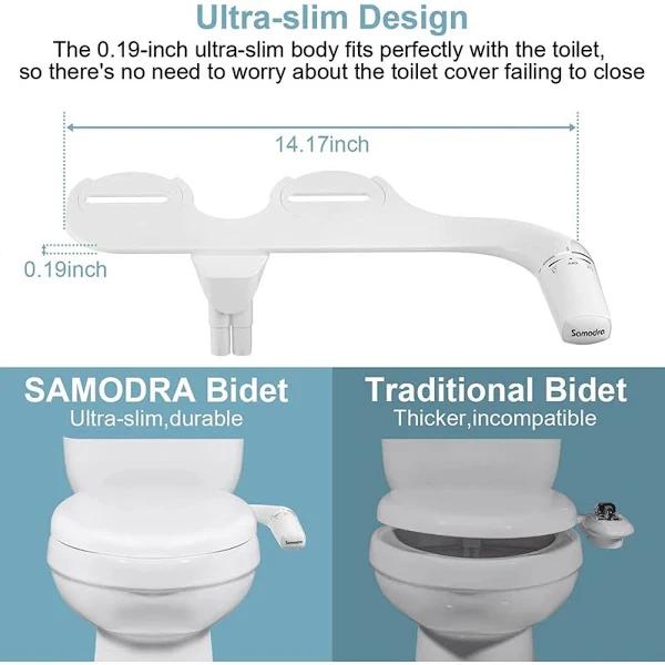 Bidet Attachment For Toilet Ultra-Slim Non-electric Bidet Insert For Toilet Left - Earn Everyday Rewards, AfterPay Available