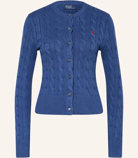 Polo Ralph Lauren Cable-Knit Cotton Crewneck Cardigan Gem Blu XXL