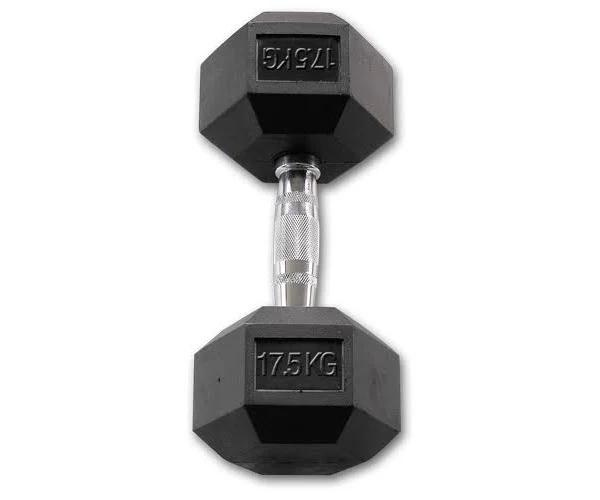 Body-Solid Rubber Coated Hex Dumbbell, 17.5 kg