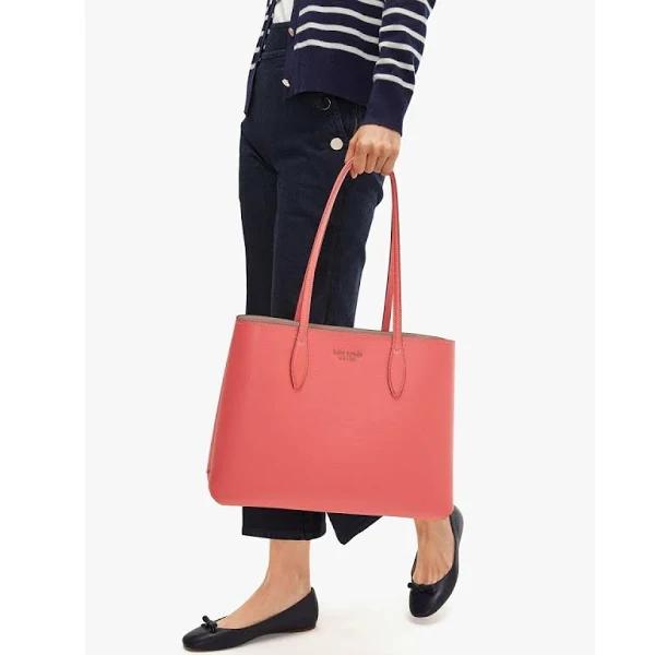 Kate Spade All Day Large Tote Peach Melba Leather Pouch PXR00297 Gift Bag FS - Kate Spade Bag