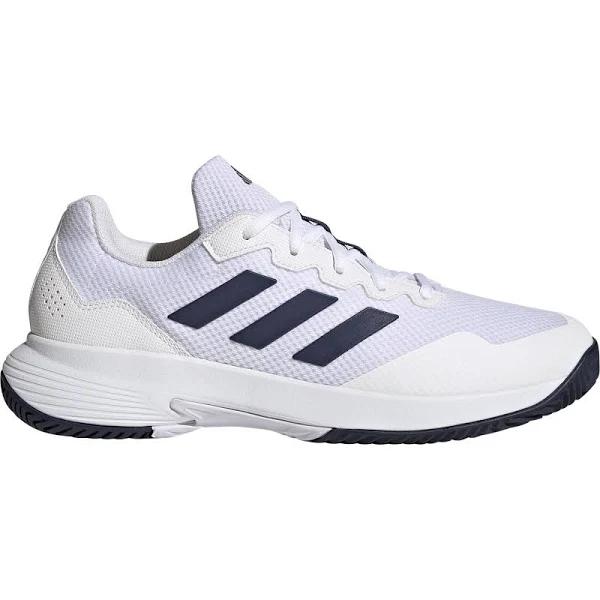 Adidas - Gamecourt 2.0 Tennis Shoes - White/Navy Blue - UK 11.5