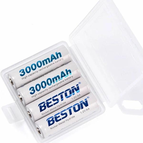 4pcs Beston Rechargeable Battery NiMH AA 1.2V 3000mAh High Capacity With Carry Box - AfterPay & zipPay Available