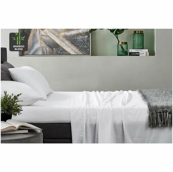 100% Natural Bamboo Bed Sheet Set White - King Single - AfterPay & zipPay Available