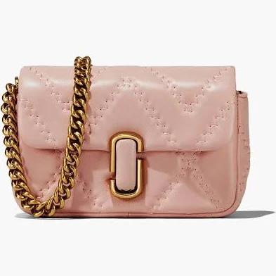 Marc Jacobs Mini The J Marc Quilted Leather Shoulder Bag Rose