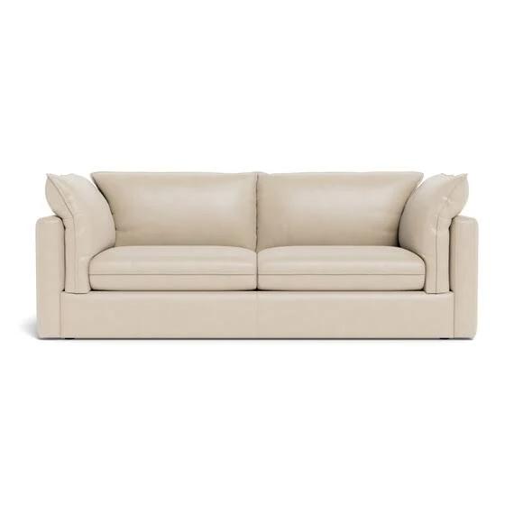 Sorrento Leather Sofabed Stone by Freedom, 100% Leather