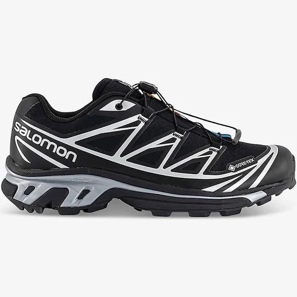 Salomon Mens Black Silver XT-6 GTX Quick-Lace Mesh Low-top Trainers 6