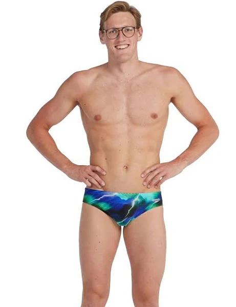 Speedo - Men's Blue Briefs - Flame 7cm Briefs - Size 10 at The Iconic