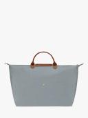 Longchamp 'Le Pliage Original' Grey Tote Bag with Embossed Logo and Le