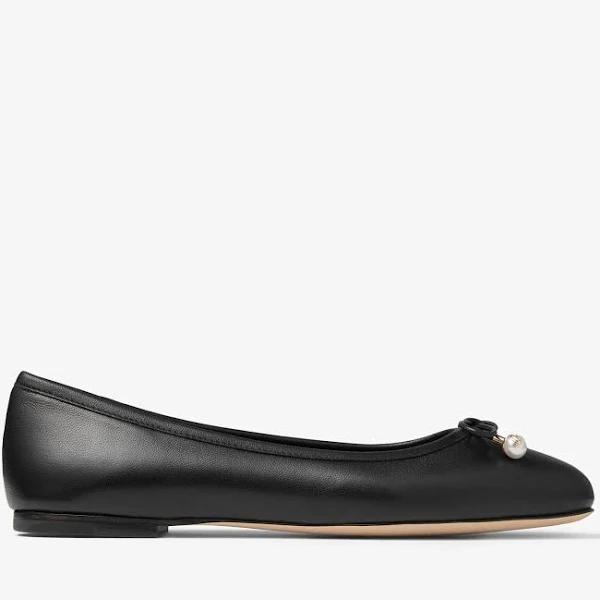 Jimmy Choo Elme Lambskin Ballet Flats - Black - 40,5