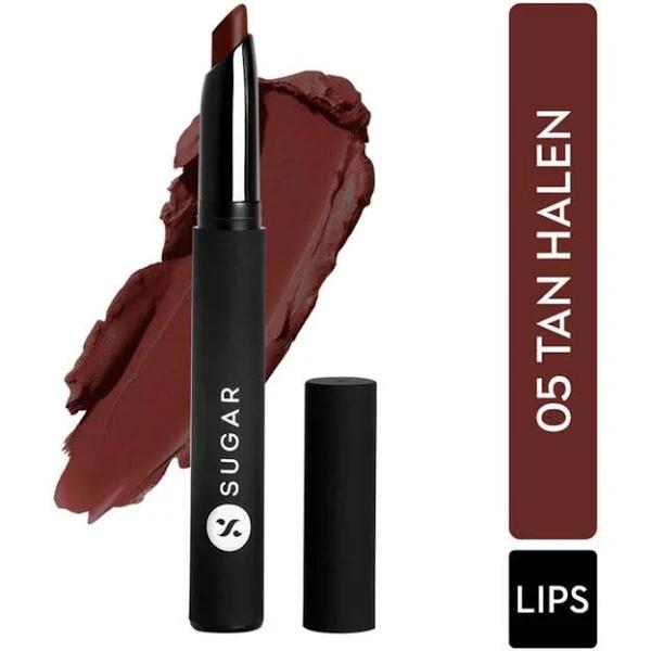 Sugar Cosmetics - Matte Attack - Transferproof Lipstick - 05 Tan Halen (chocolate Brown) - 2 gms - Transferproof Lipstick Matte Finish, Lasts Up to 8