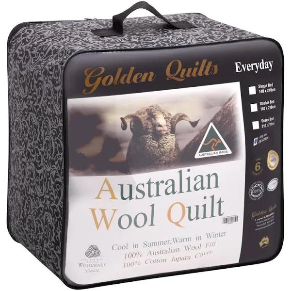 Golden Quilts 100% Australian Wool Quilt, 350GSM - King