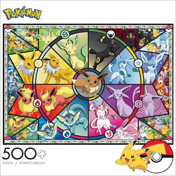 Buffalo Games - Pokmon - Eevee's Stained Glass - 500 Piece Jigsaw Puzz