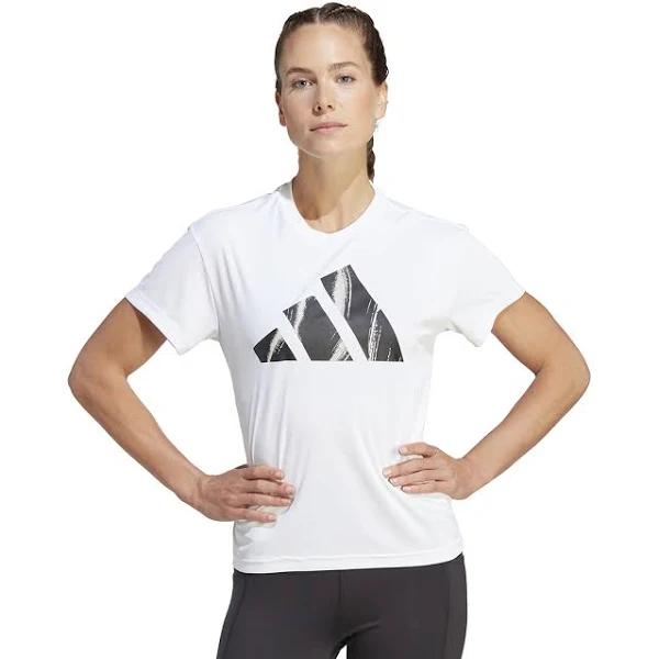 Adidas Women's Run It Brand Love Tee / T-Shirt / Tshirt - White XS