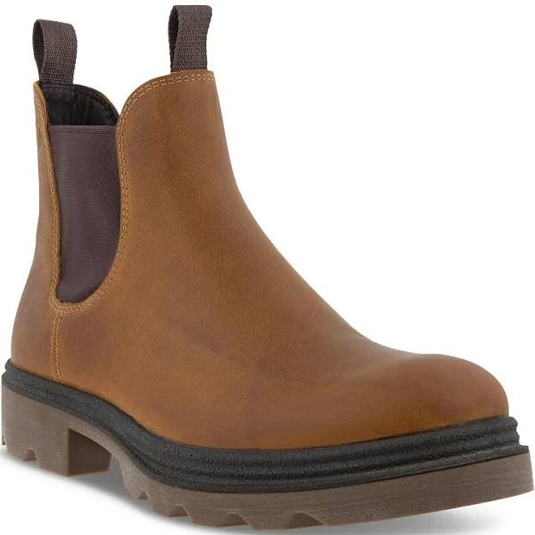 ECCO | Men's Grainer Leather Chelsea Boots | Size 5 | Leather | Amber