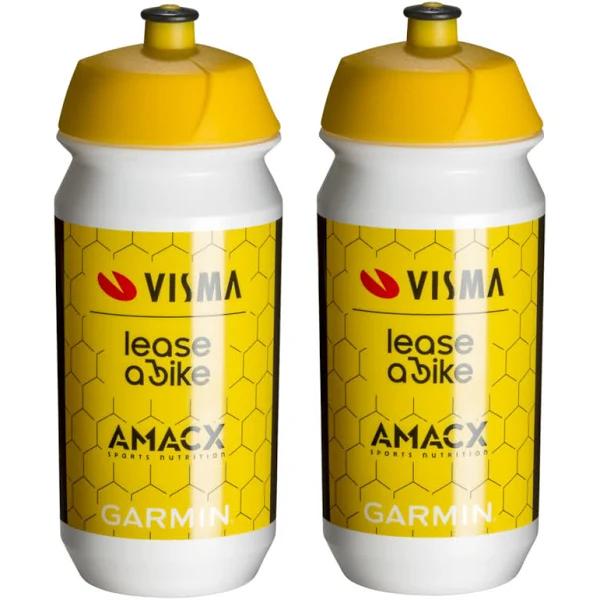 Tacx Shiva Pro Team Water Bottles – 500ml, Visma Lease A Bike (2 Pack) Gravel Bike Road Bike MTB Mountain Bike