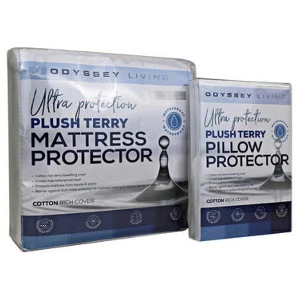 Odyysey Living Waterproof Plush Terry Mattress Protector Single