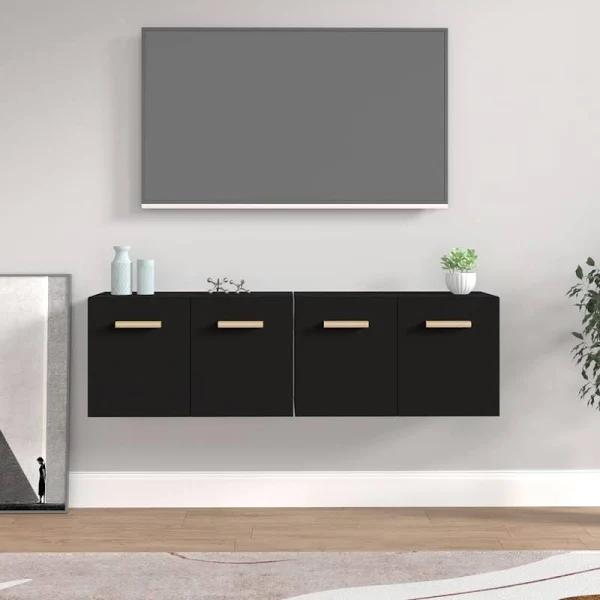 vidaXL Wall Cabinets 2 Pcs Black 60×36.5×35 cm Engineered Wood