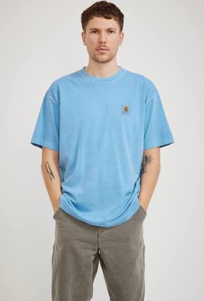 Carhartt WIP S/S Nelson T-Shirt - Piscine Garment Dyed - L - Men