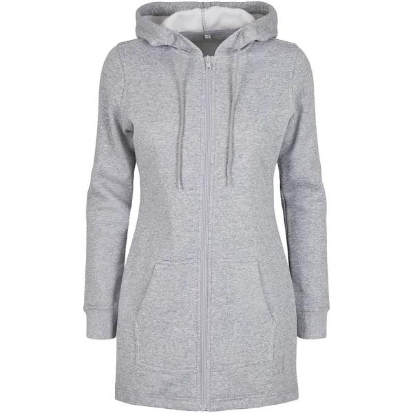 Build Your Brand Womens/Ladies Sweat Parka (Heather Grey) (S)