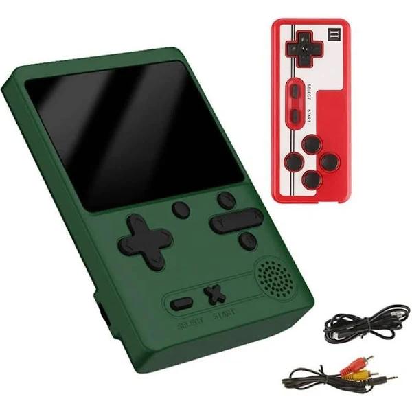 Catzons Retro Handheld Game Console 500 Classic FC Games Support 2 Gamer Players-Green