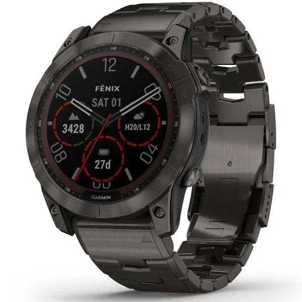 David Jones Garmin Fenix 7x Sapphire Solar Smartwatch in Carbon Grey