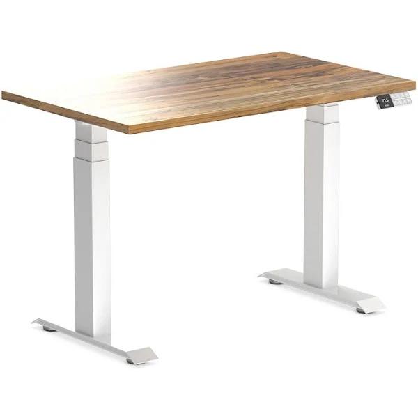 Desky Dual Mini Hardwood Standing Desk Teak / 1000 x 600