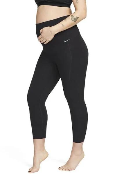 Nike Zenvy (M) Women's Gentle-Support High-Waisted 7/8 Leggings with Pockets (Maternity) - Black