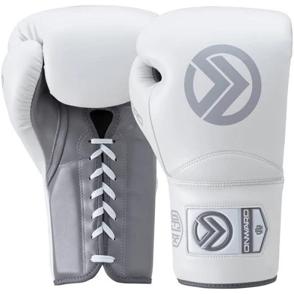 Deux Lace Up Boxing Glove White/Grey / 16oz