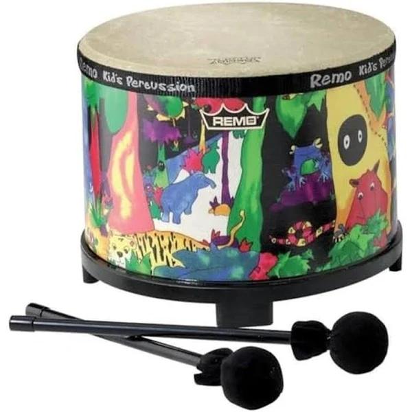 Remo KD-5080-01 Kids Percussion Floor Tom Drum - Fabric Rain Forest, 10"