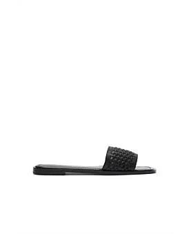 Seed Heritage Holly Woven Slide in Black, Size 36 EU