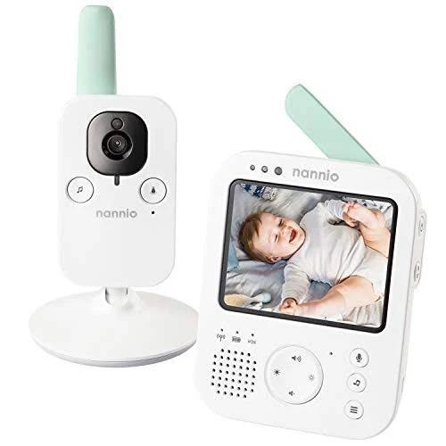 Nannio Hero3 Baby Monitor Camera With Baby Night Light and Vibration Option, Two-way Audio, Cry Detection, Power Saving Mode, Room Temperature,