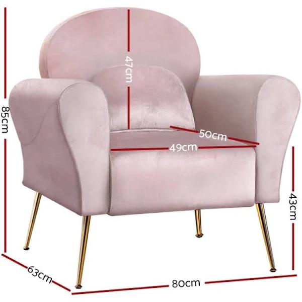 Lounge Accent Chair Armchair Sofa Chairs Pink Velvet Cushion