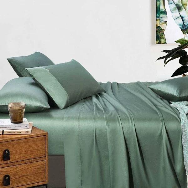 Manchester Collection | 400 Thread Count Sheet Set Forest Green [Size: Long Single Bed]