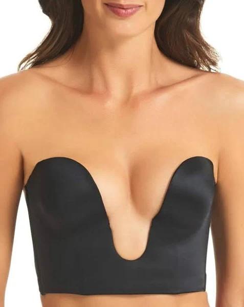 Finelines Refined Strapless Plunge Bustier - Black 14DD RL029A Bra - AfterPay Available