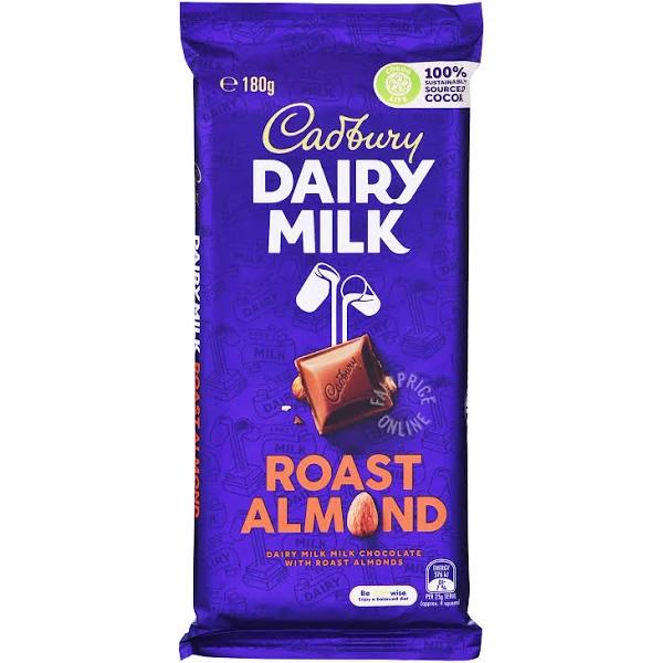 Cadbury Dairy Milk Roast almond Chocolate Block 180g