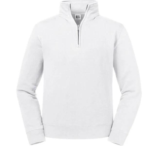 Russell Mens Authentic Zip Neck Sweatshirt (White) (3XL)