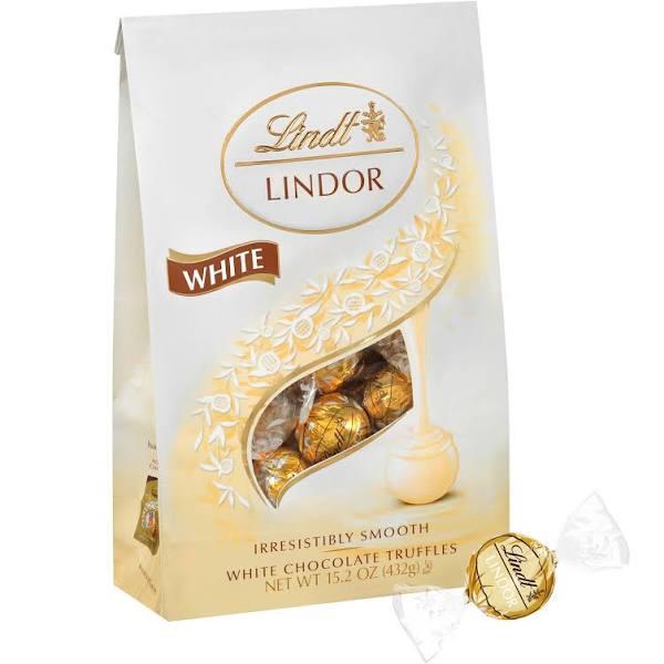 Lindt Lindor White Chocolate Candy Truffles, 15.2 oz