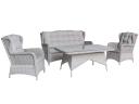 Rosebud 4-Piece Wicker Outdoor Lounge Setting — White Shell by FurnitureOkay, With 3-Seater