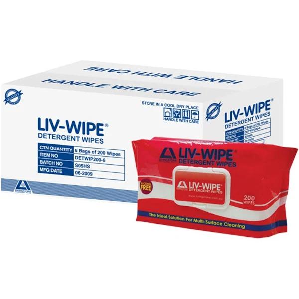 Liv-Wipe Neutral Detergent Wipes Alcohol Free