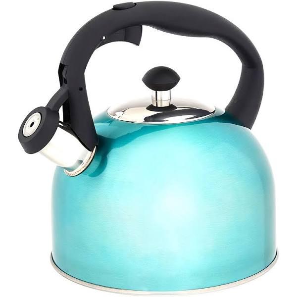 Amazon Basics Stainless Steel Tea Kettle, 2.4-Quart, Teal