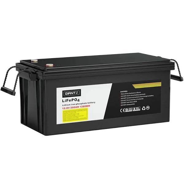 Giantz Lithium Iron Battery 200Ah 12.8V Lifepo4 Deep Cycle Battery 4WD Camping